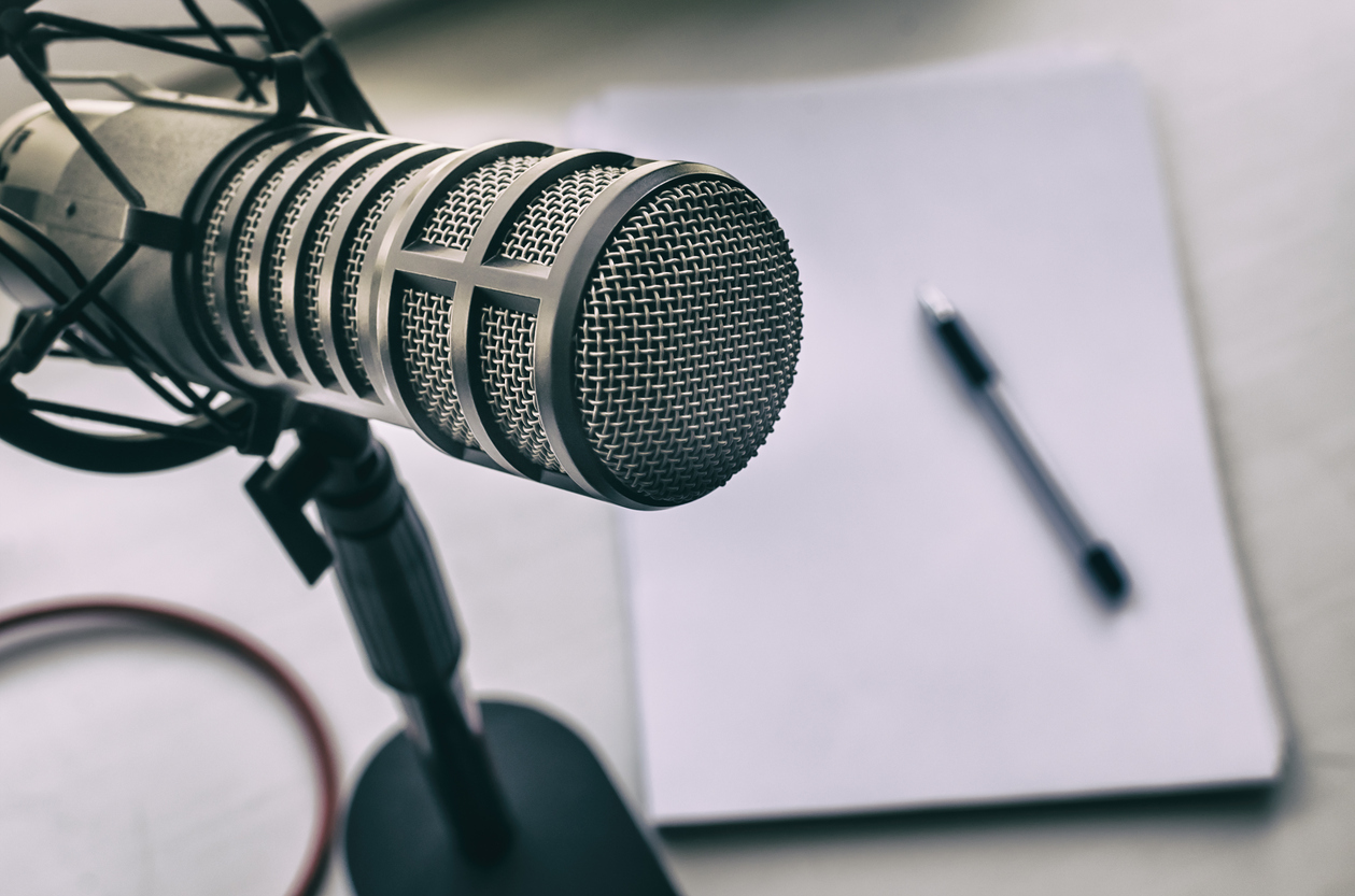 Podcast Microphone and Notes